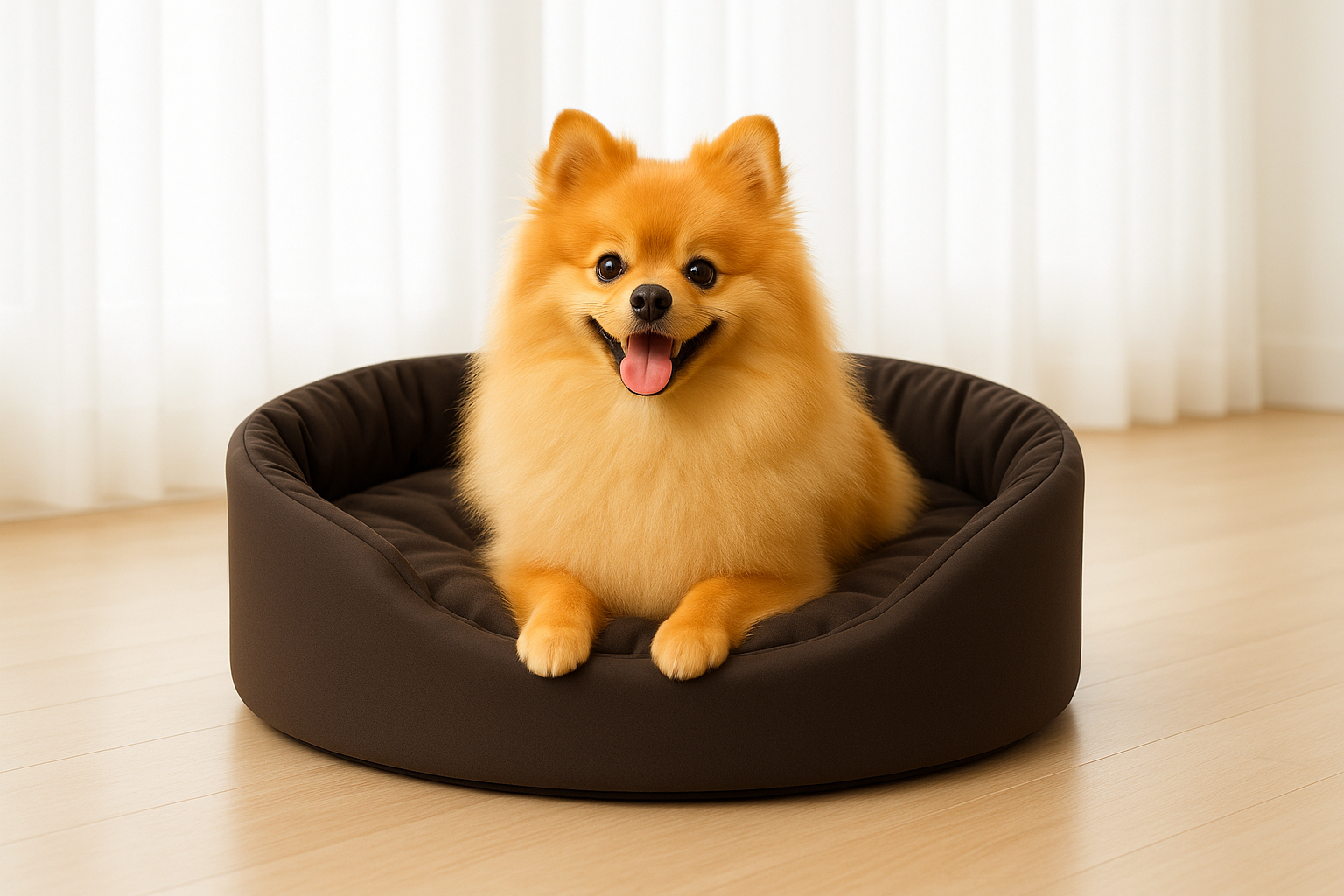 Cama preta para cachorro pequeno e médio com colchão macio e bordas elevadas, ideal para conforto e descanso do pet