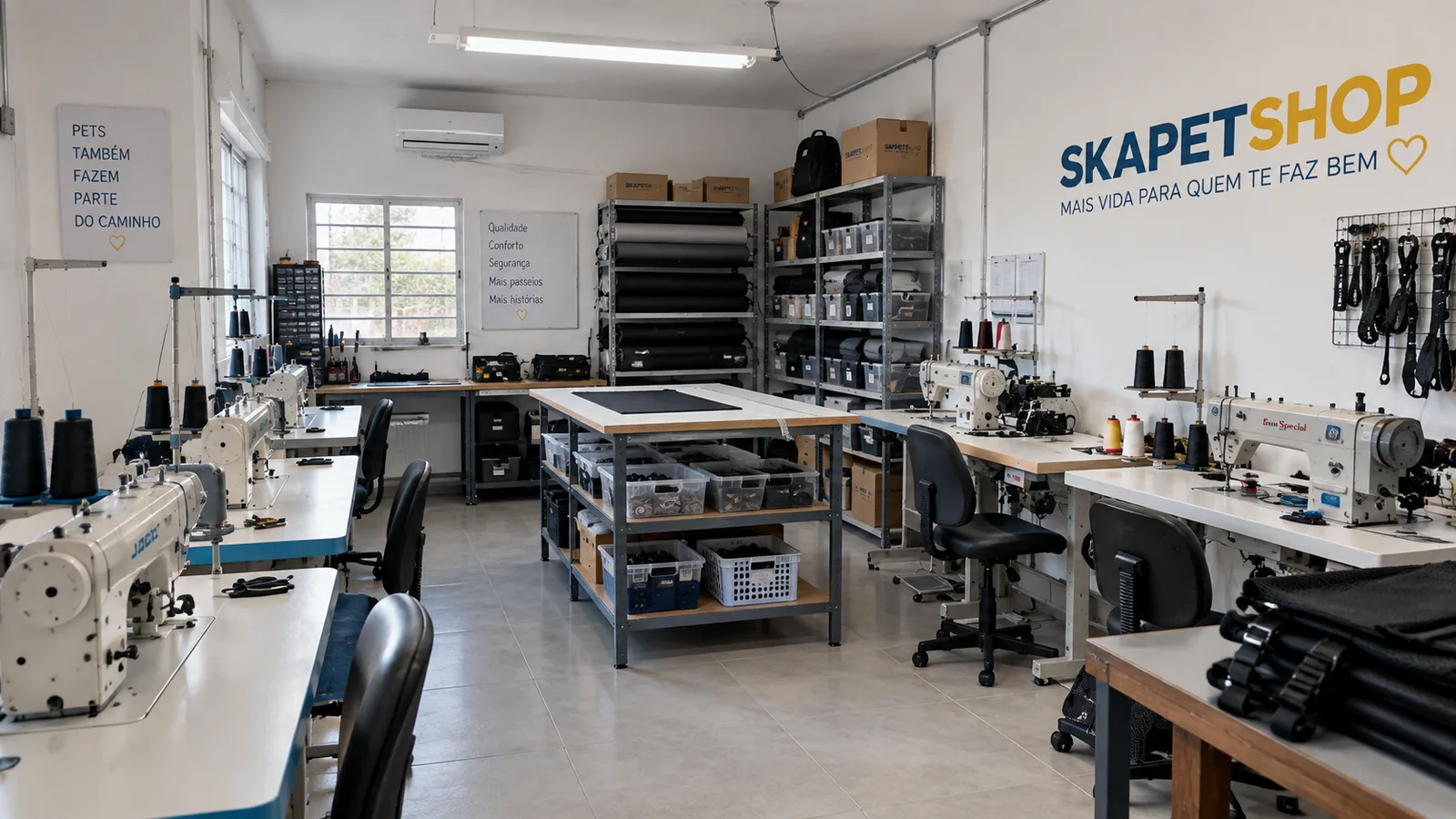 Confecção da Skapetshop com produção própria de acessórios para pets