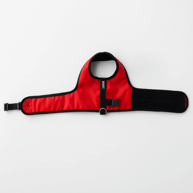 Coleira peitoral ergonômica antipuxão para cachorro em nylon vermelho Skapet com acabamento reforçado