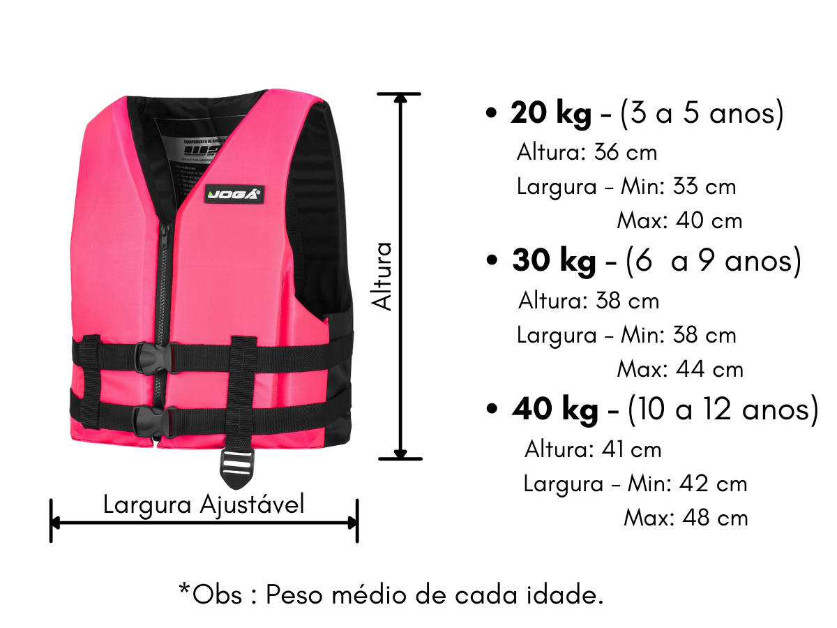 Colete Salva Vidas Infantil ( EAF ) Jogá Cores 20-30-40 kg - Loja de Pesca  Pesca Aventura - Equipamento de Pesca Esportiva - Material para Pesca  Esportiva