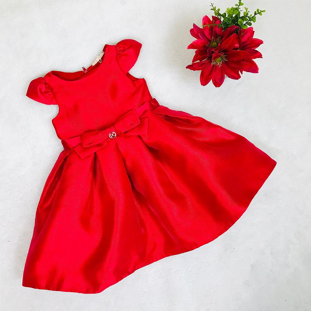 Vestido de Festa Infantil Vermelho c/Laço da Petit Cherie - Tipinhos Moda  Infantil e Juvenil