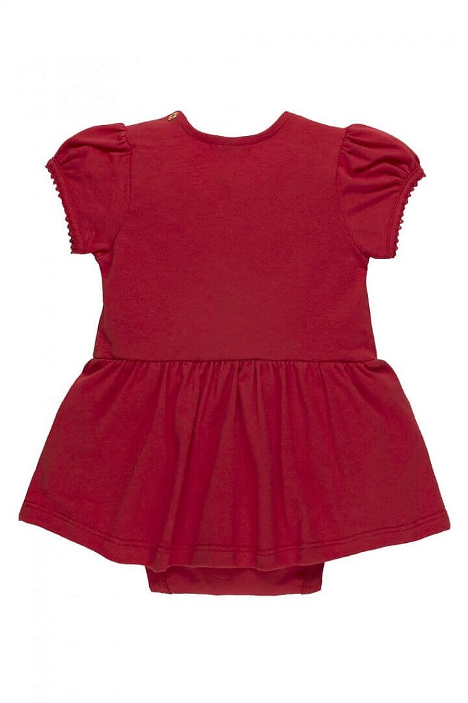 Body Vestido de Bebê Vermelho em Malha da Up Baby - Tipinhos Moda