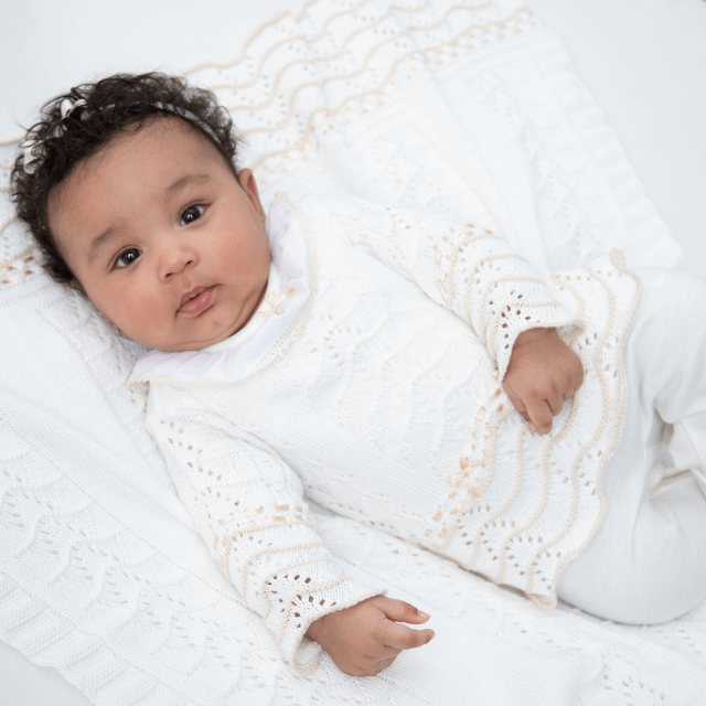 Kit de Maternidade Feminino em Tricô Off White Beth Bebê - Tipinhos Moda  Infantil e Juvenil