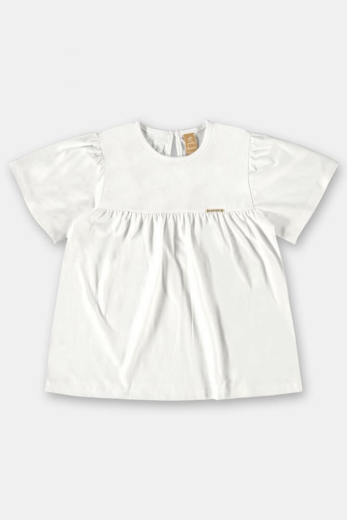 Blusa Infantil Feminina Branca Modelo Bata Up Baby - Tipinhos Moda Infantil  e Juvenil