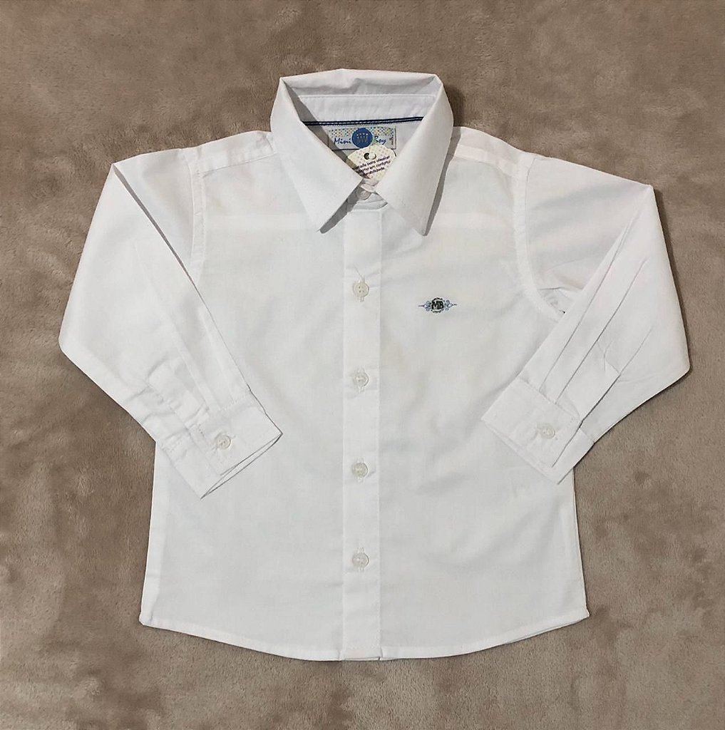 camisa manga longa social infantil