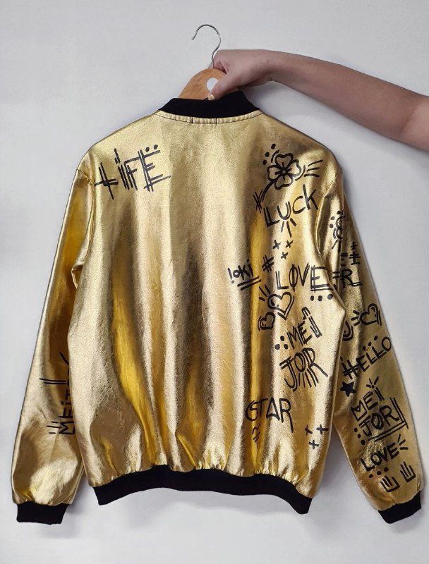 Jaqueta Metalizada Grafitti Gold - Meijor