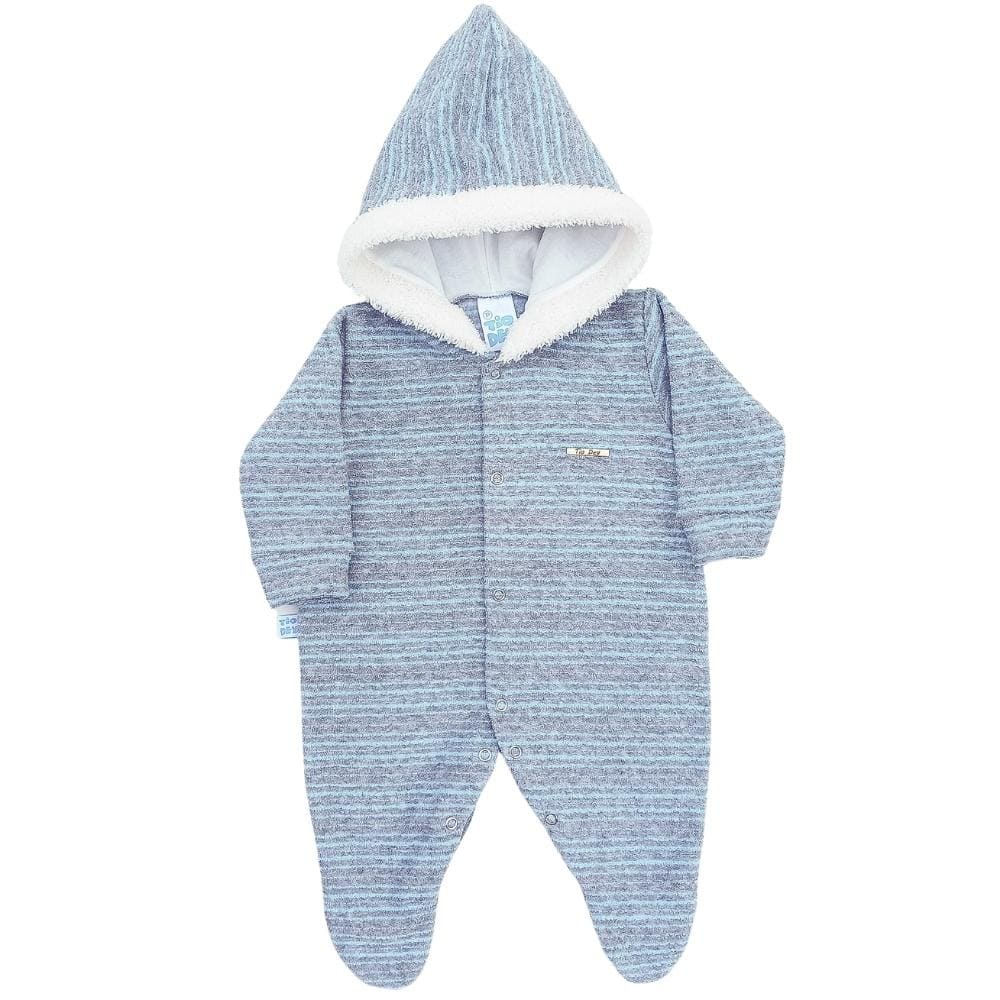 Macacão de Bebê Peluciado com Capuz Tio Dey Baby Roupas para