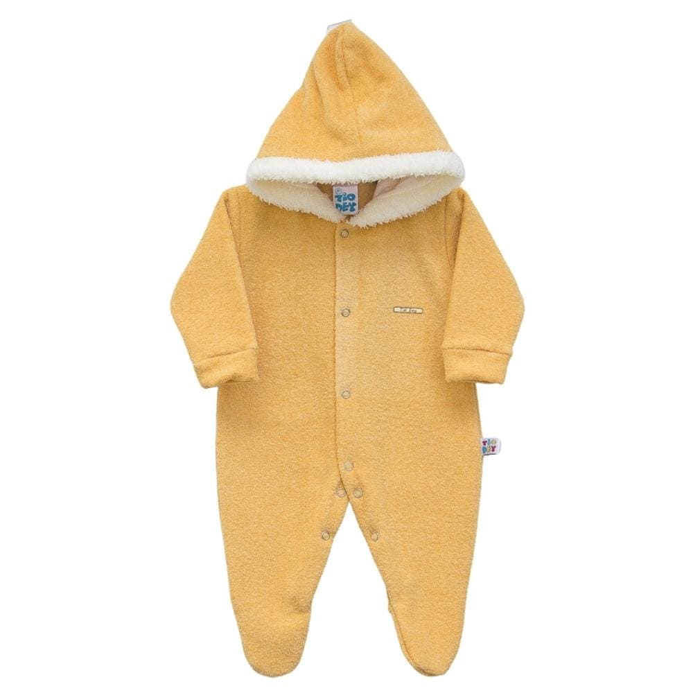 Macacão de Bebê Peluciado com Capuz Cor mostarda Tio Dey Baby