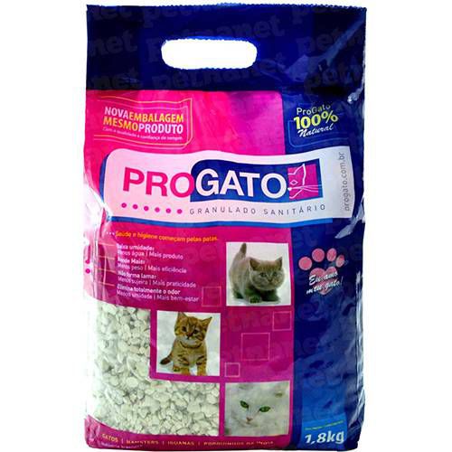 Granulado Sanitário Progato Vida Comfort 1,8kg (Biodegradável 100% Natural)  - sosracoes