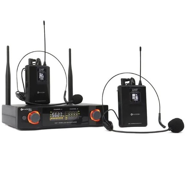Microfone sem Fio Duplo Lapela e Headset Kadosh K402H - Krunner