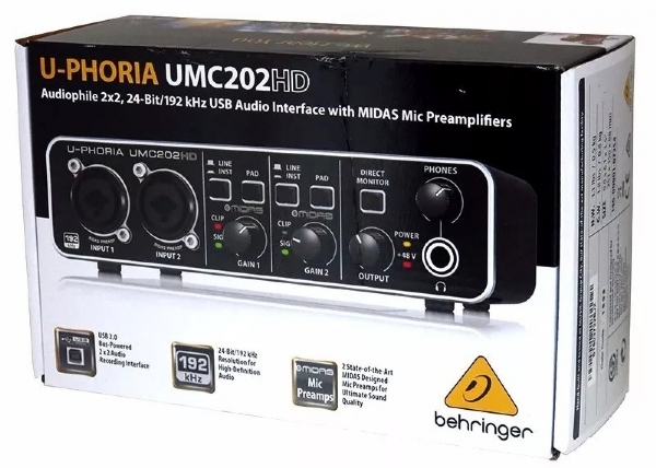 Interface de Áudio Behringer U-Phoria UMC202 HD - Krunner - Loja
