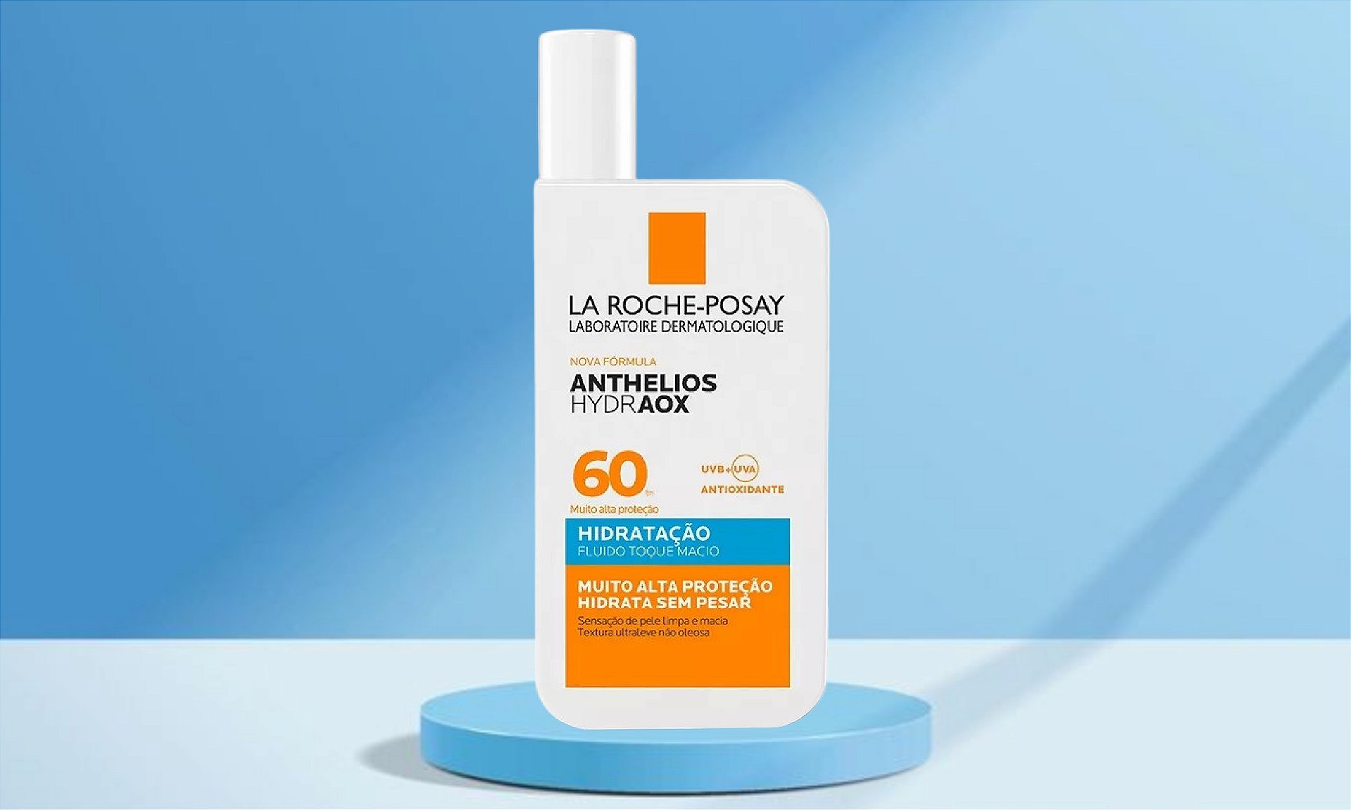 Protetor solar facial Anthelios Hydraox com FPS 60 e antioxidantes.