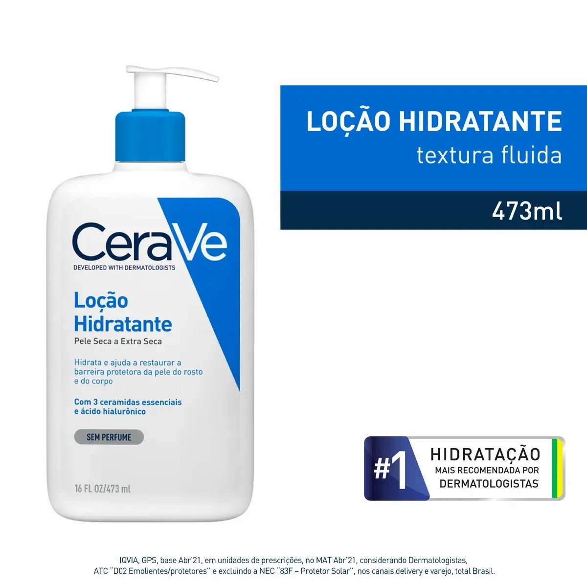 CeraVe Loção Hidratante com tecnologia MVE liberando hidratação ao longo do dia para manter a pele nutrida por 24 horas.