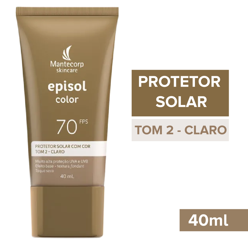Proteção UVA/UVB com cor para pele clara.