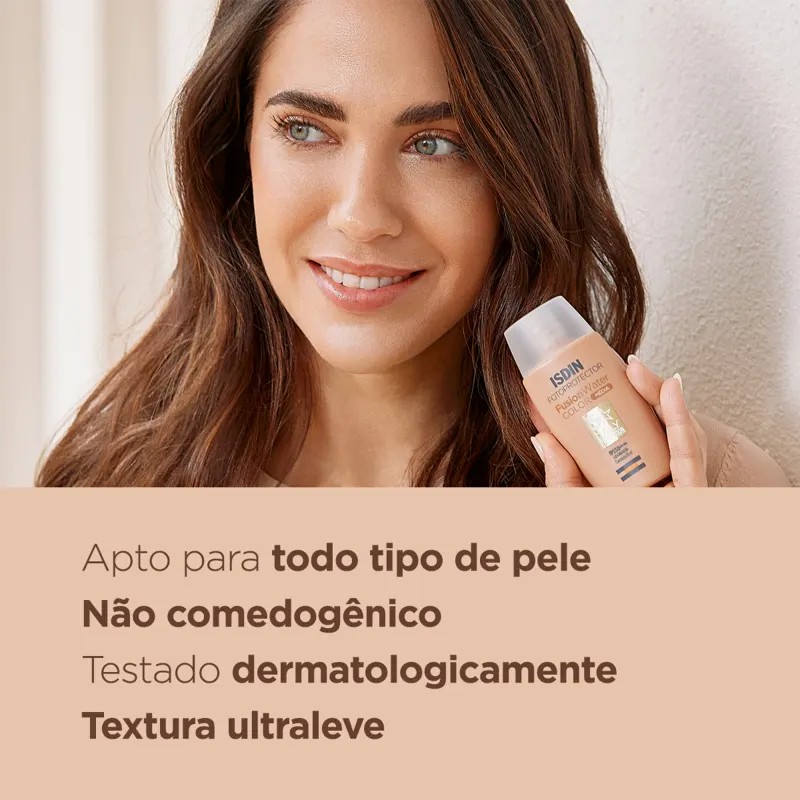 Isdin Fusion Water Color FPS 50 Cor Média - Ideal para pele morena