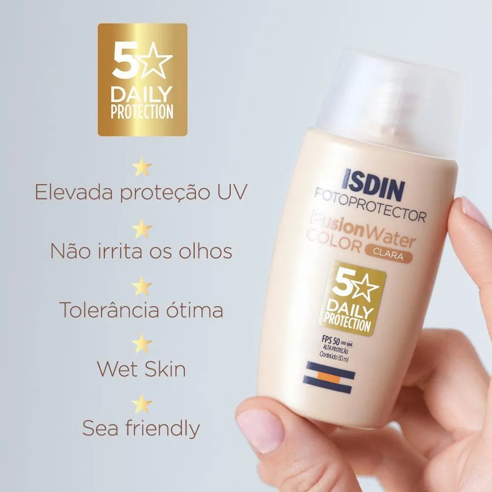 Isdin Fusion Water Color - Cor Clara, ideal para peles claras
