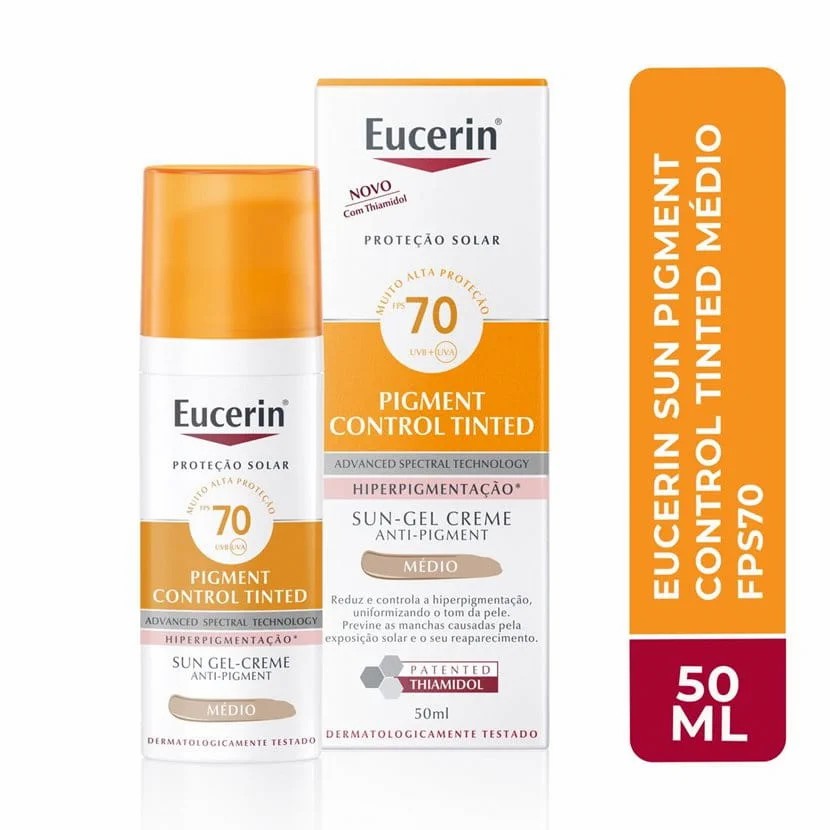 Eucerin Pigment Control Cor Médio uniformiza o tom da pele com acabamento natural