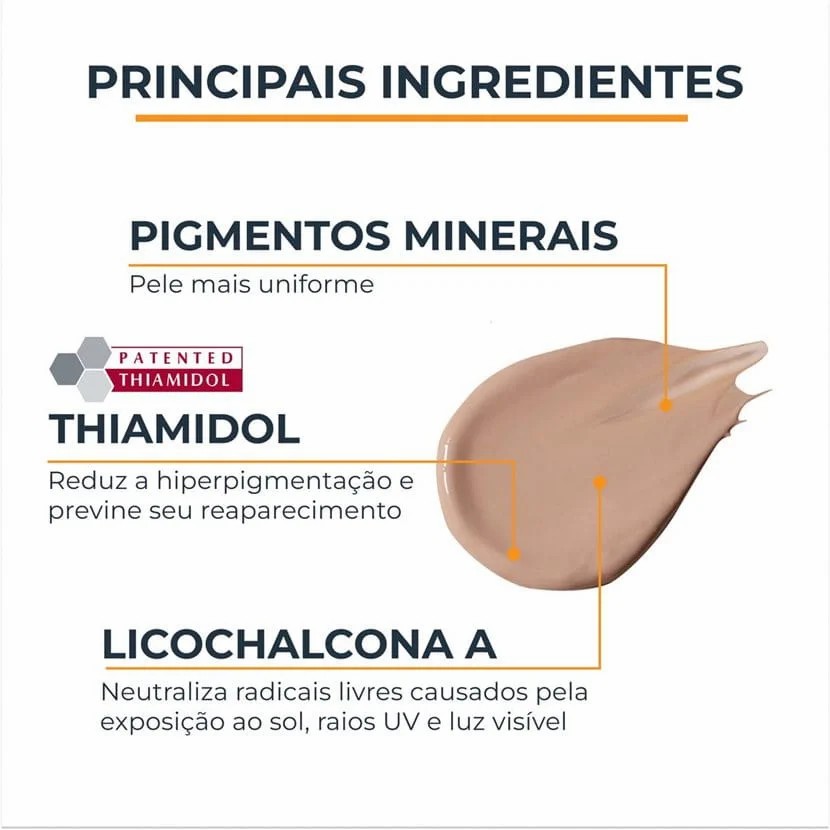 Proteção solar FPS 70 com cor que ajuda a prevenir e reduzir manchas causadas pelo sol