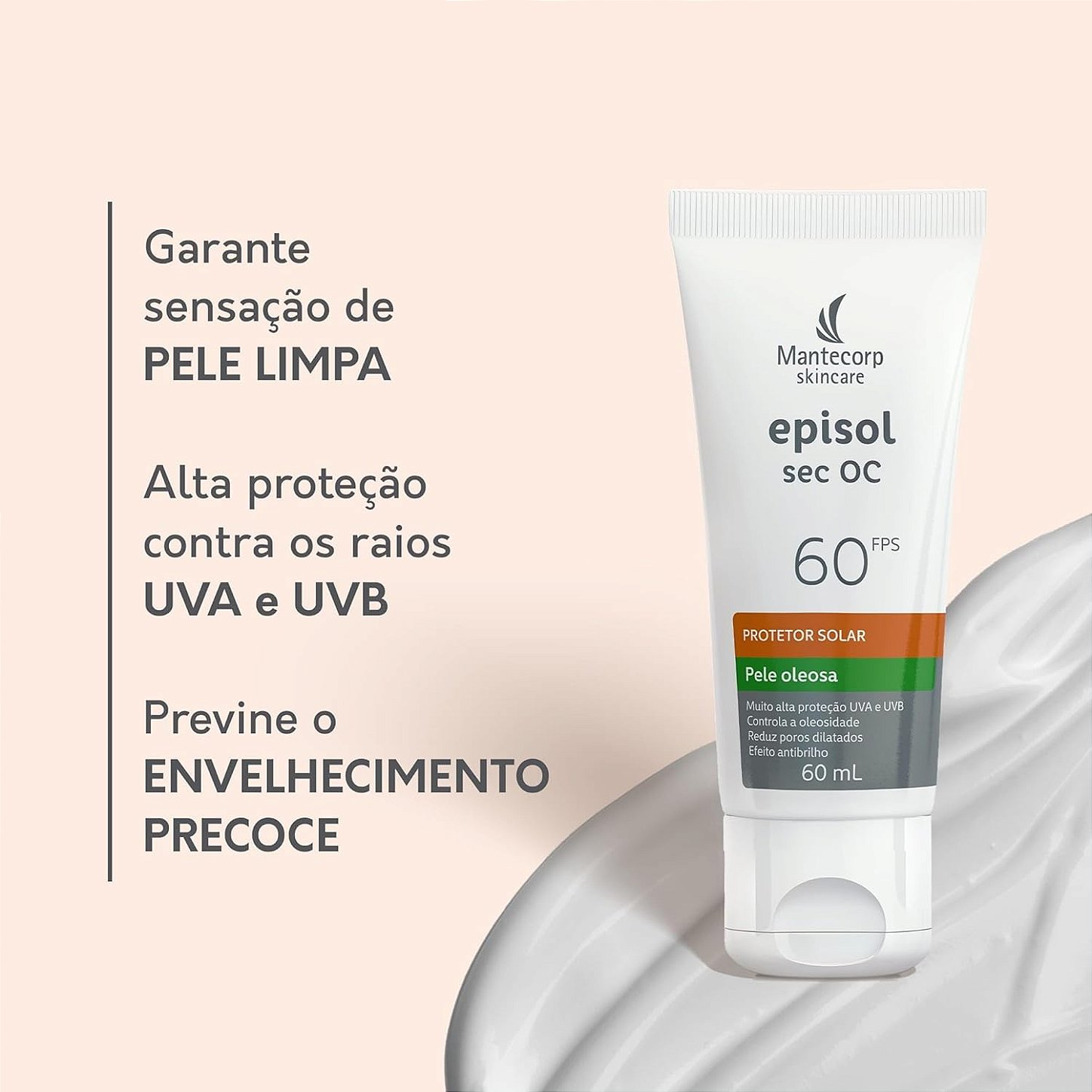 Protetor solar Mantecorp com toque seco e acabamento invisível