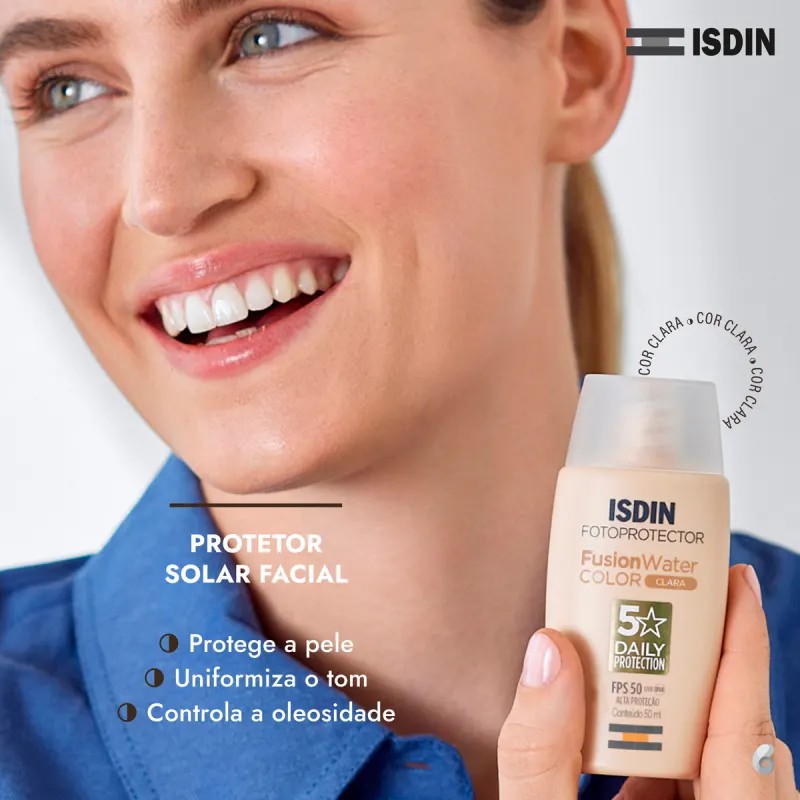 Isdin Fusion Water Color FPS 50 Cor Clara - Nova Embalagem