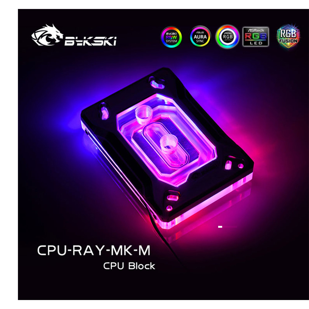 Bykski CPU-RAY-MK-M CPU Water Cooling Block - Black w/ 5v