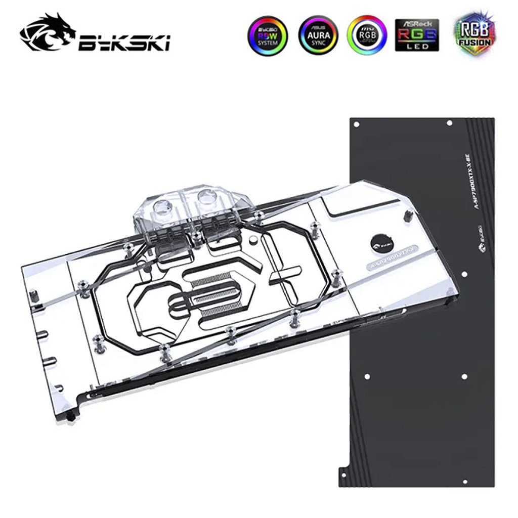 GPU Block Sapphire RX 7900 XTX Bykski RGB - Power UP Water Cooler