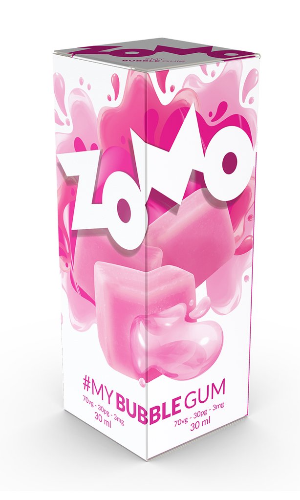 E-liquido Juice Zomo My bubblegum sabor chicletes a venda na loja; vapevaportabacaria.com
