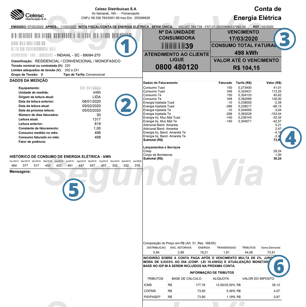 Leitura De Fatura De Energia Com Geração Distribuída Celesc Solarpro Sistemas De Energia 8150