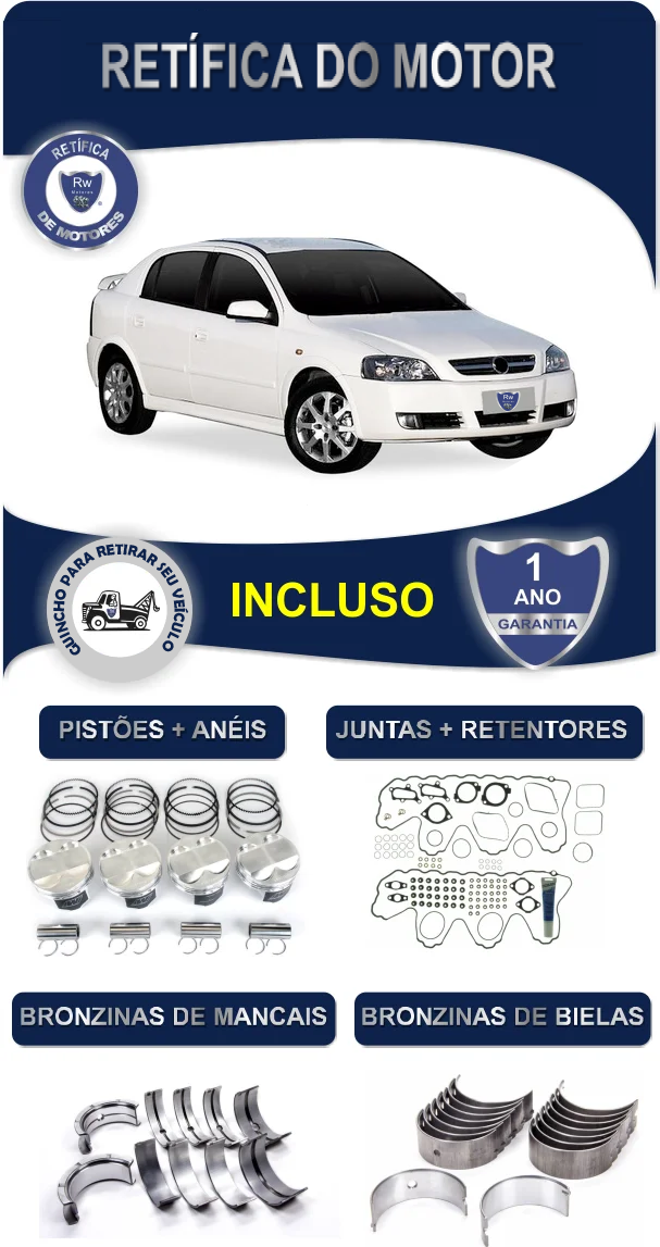 Retífica de Motor Chevrolet Astra Advantage 2.0 8V