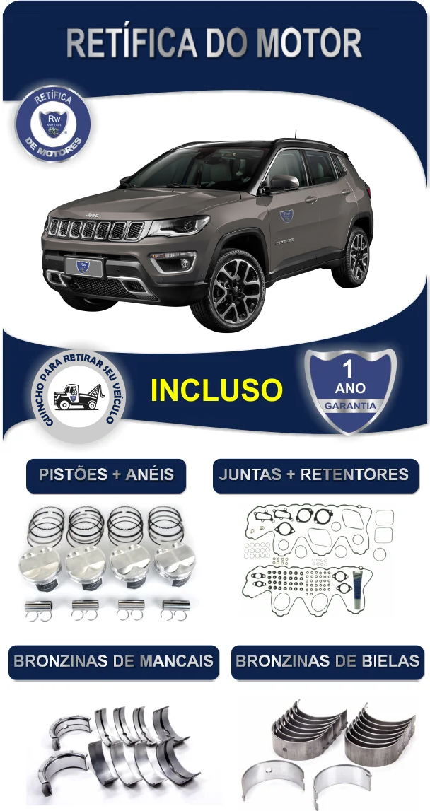 Retífica de Motor Jeep Compass Limited 2.0 16V Turbo Diesel