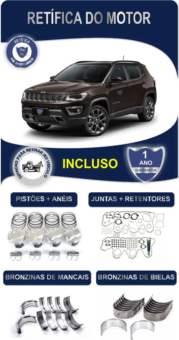 Retífica de Motor Jeep Compass Série S 2.0 16V Turbo Diesel