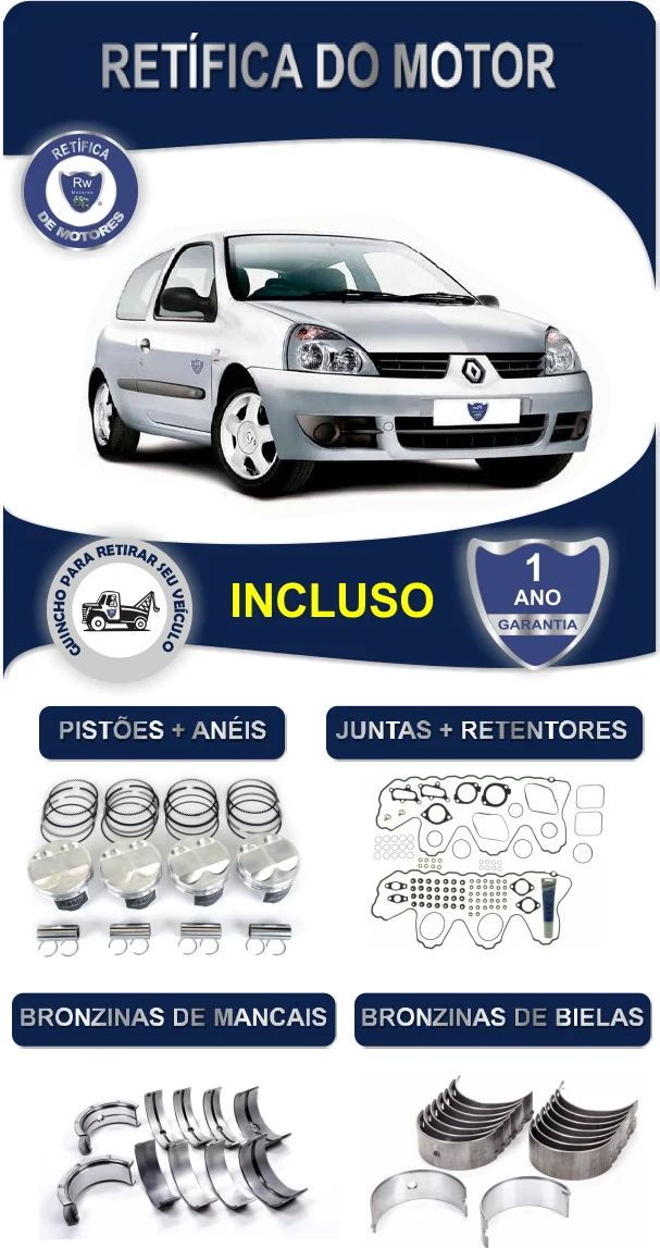 Retífica de Motor Renault Clio 1.6 16V Campus D4D