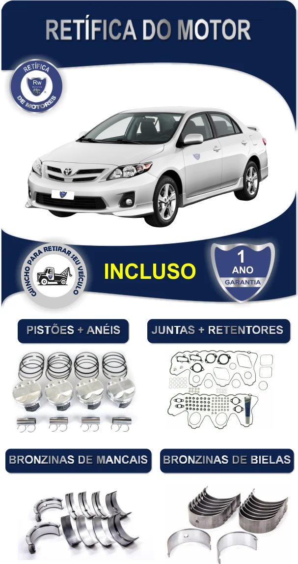 Retífica de Motor Toyota Corolla Altis 2.0 3ZR-FBE