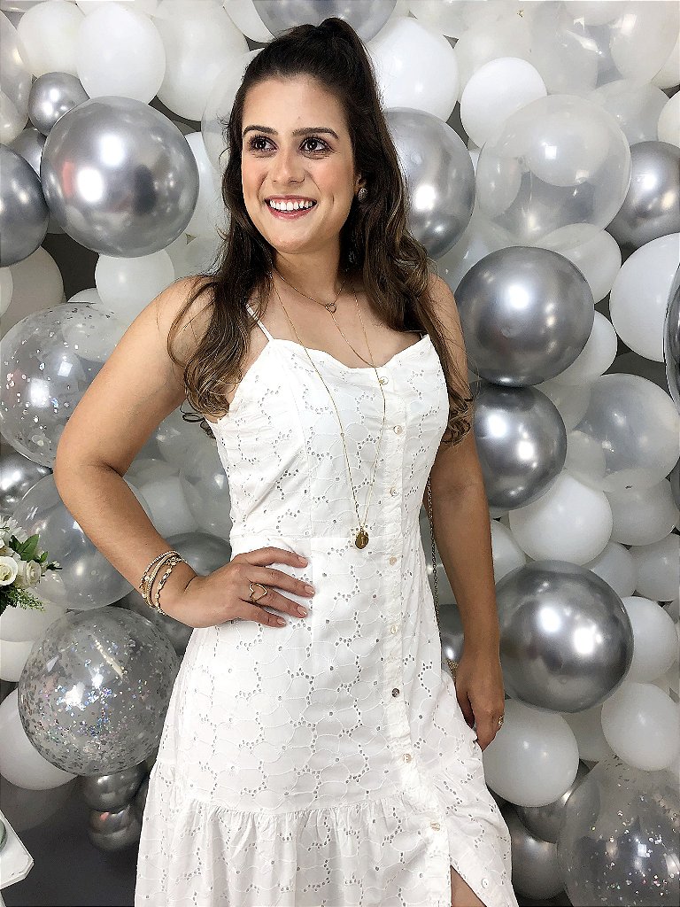 vestido guipir branco midi