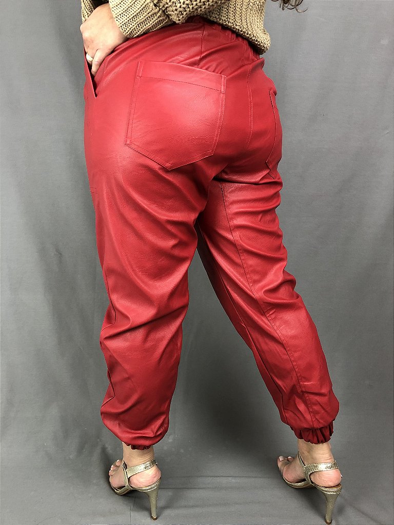 calça jogger feminina vermelha