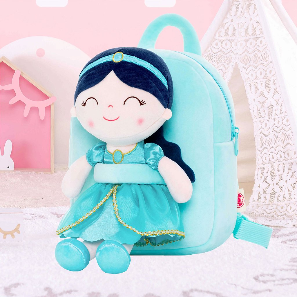 Mochila Gloveleya by Metoo Princesas com Boneca removível Jasmine