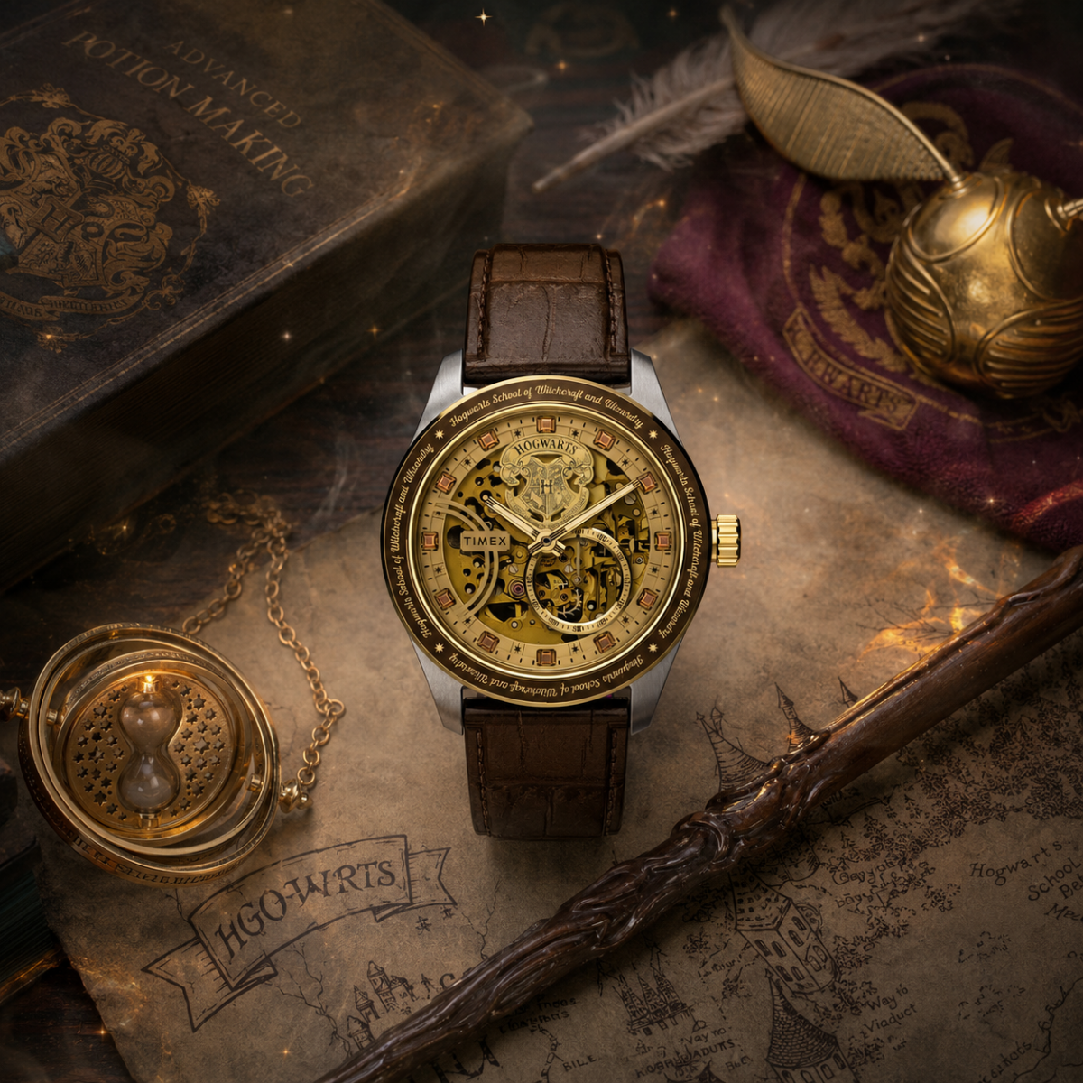 Relógio Timex x Harry Potter Waterbury Automático Skeleton