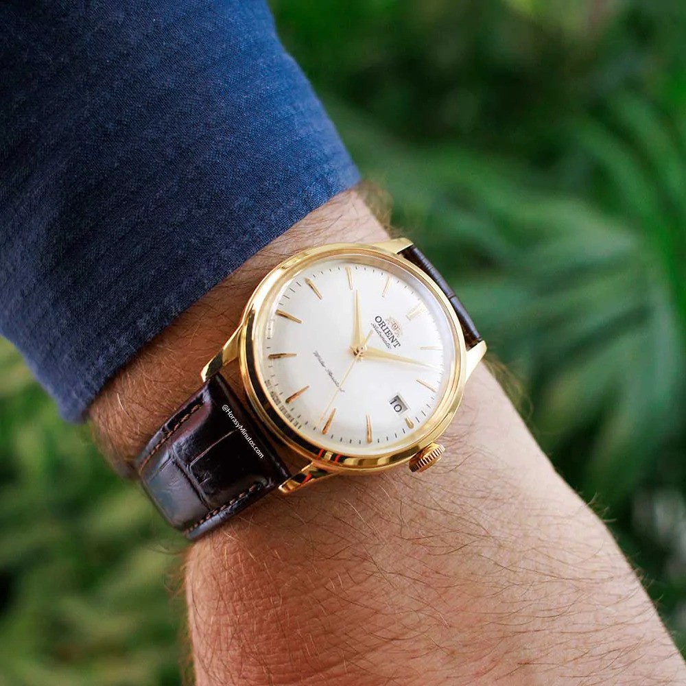 Orient Bambino RA-AC0M01S30B Automático IP Gold Creme - Relojoaria