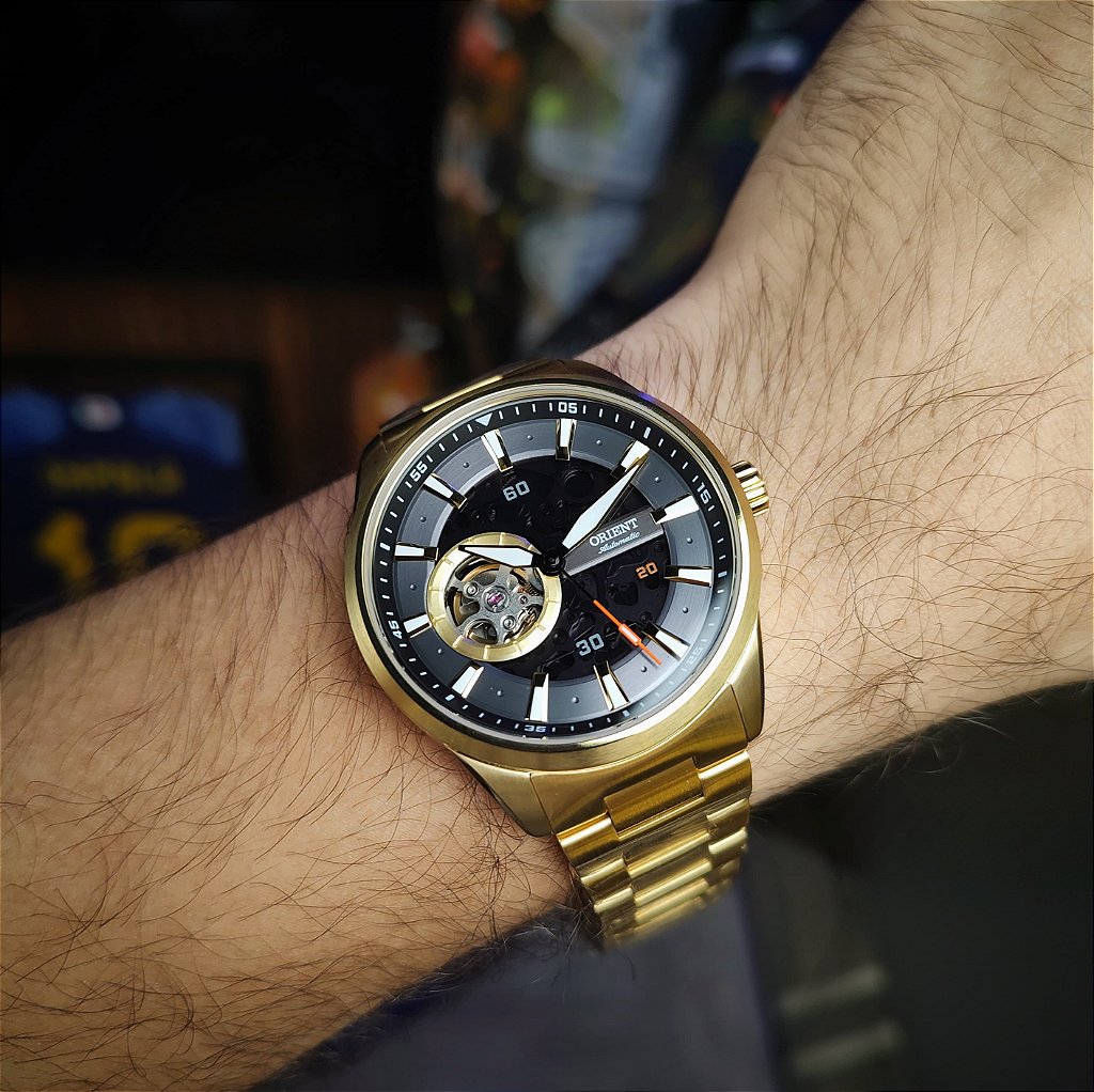 Relógio Orient Automático NH7GG001 G1KX IP Gold Masculino