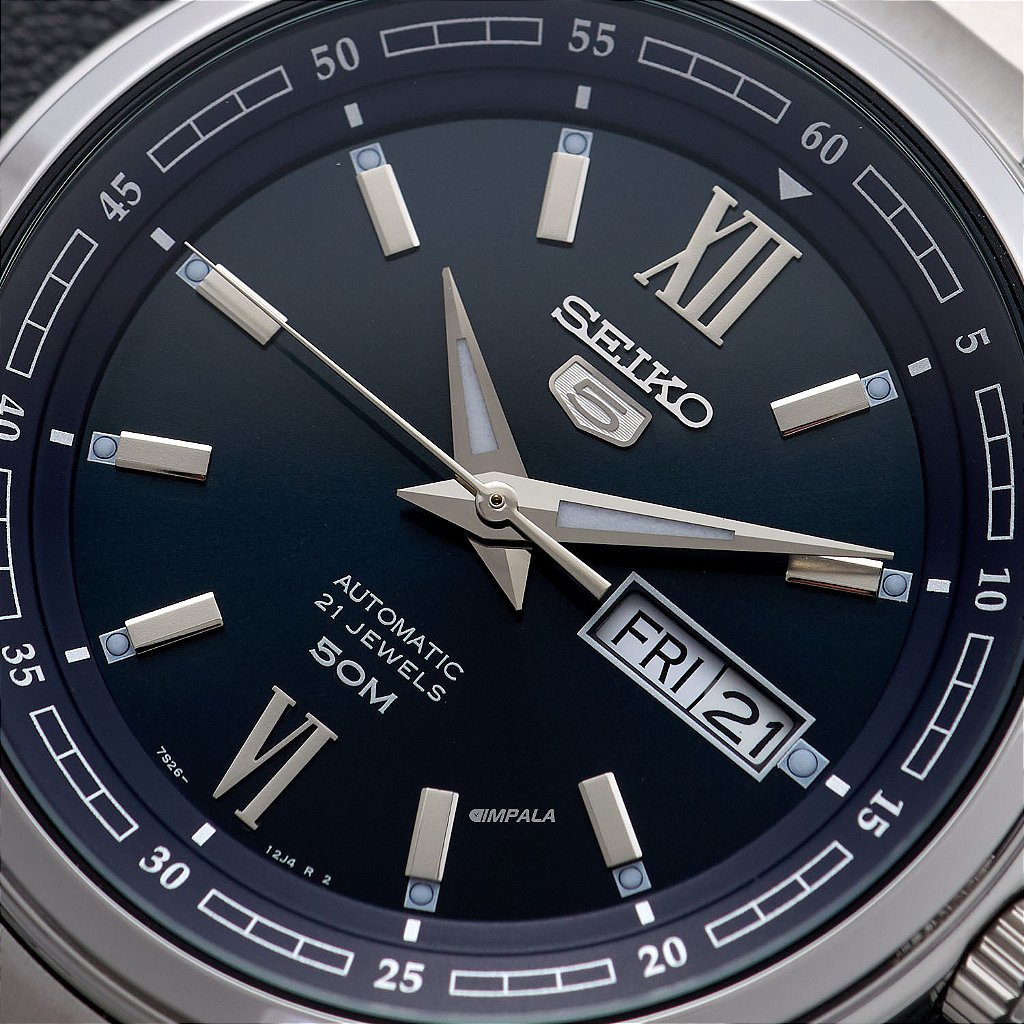 Seiko 5 SNKP17 Automático Azul 42mm com Calendário Bilíngue