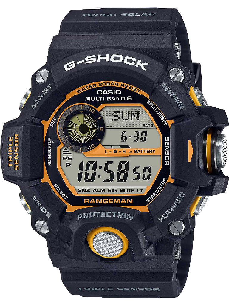 G-SHOCK Rangeman GW-9400Y-1DR Master of G Preto / Amarelo