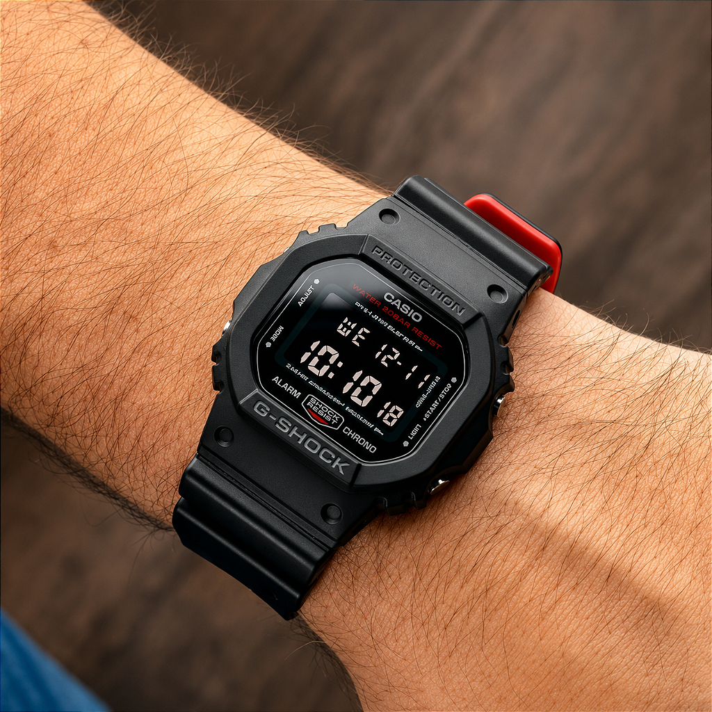 G-Shock DW-5600UHR-1DR Resistência Clássica 200M - Relojoaria