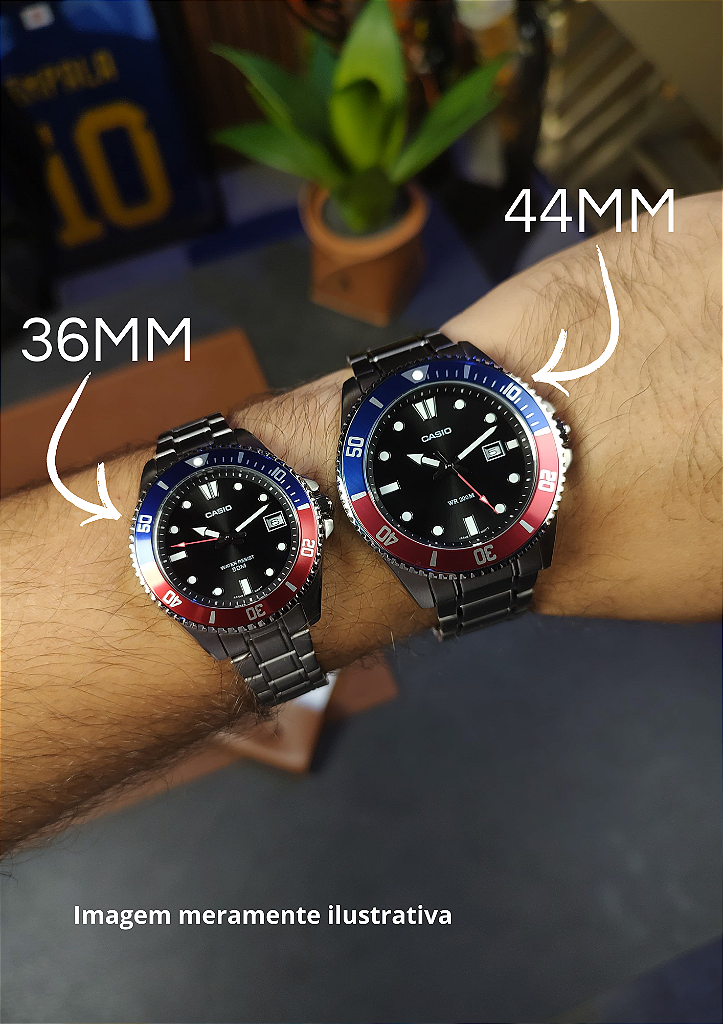 Casio Duro MDV-10D-1A3VDF Preto Aço 36mm - Relojoaria Impala