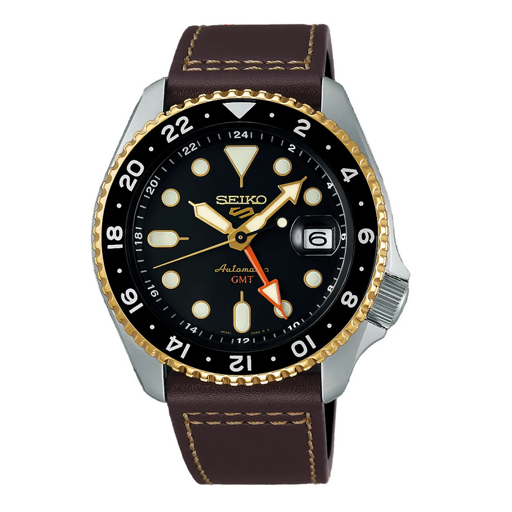 Relógio Seiko 5 Sports SSK036 Automático GMT Preto Marrom