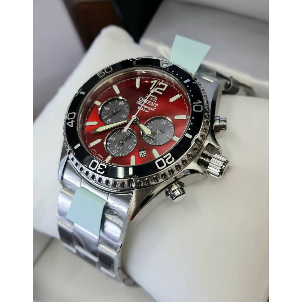 Orient Mako Solar RA-TX0207R10B Vermelho Safira 200m - Relojoaria