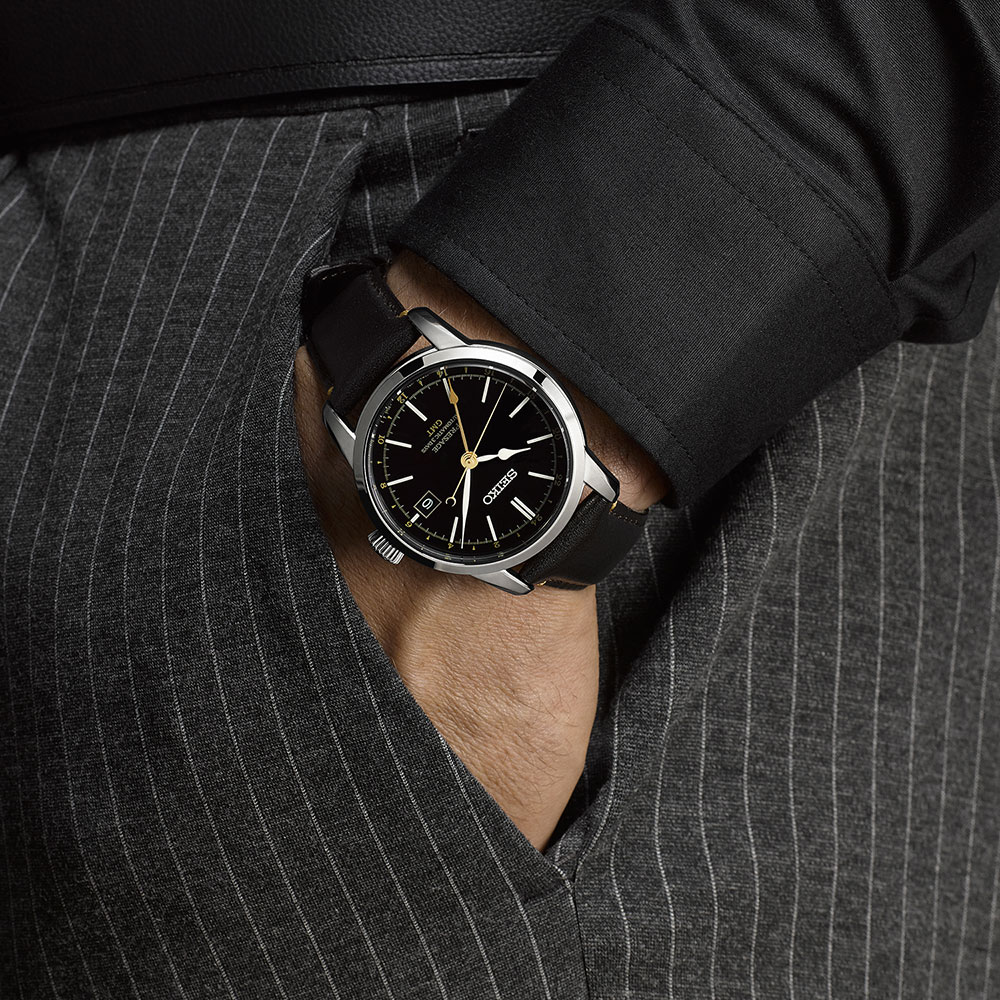 Relógio Seiko Presage SPB447 Automático GMT com mostrador Urushi