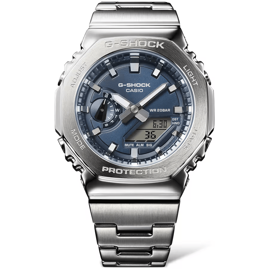 G-SHOCK GM-2110D-2BDR Aço Inoxidável, LED Duplo e 200m de