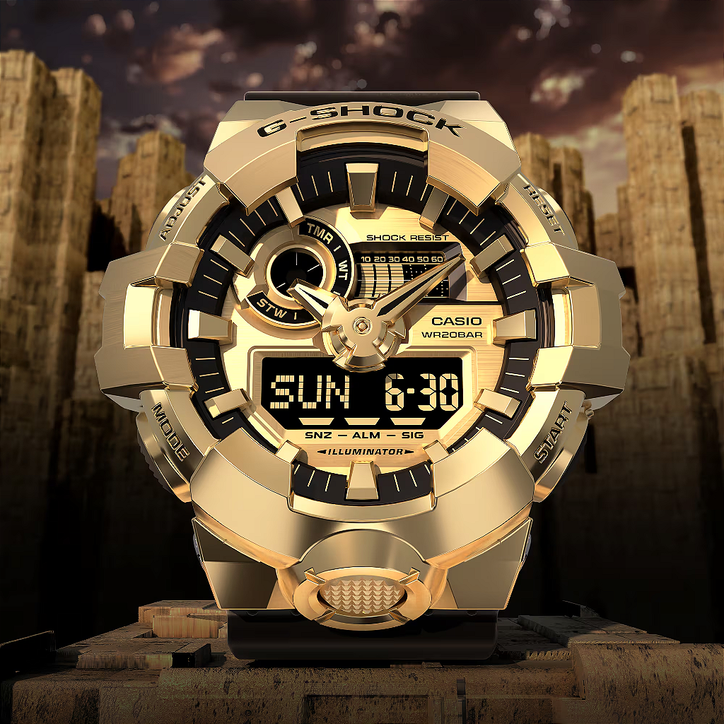 G-Shock GM-700G-9ADR Dourado Analógico-Digital - Relojoaria Impala