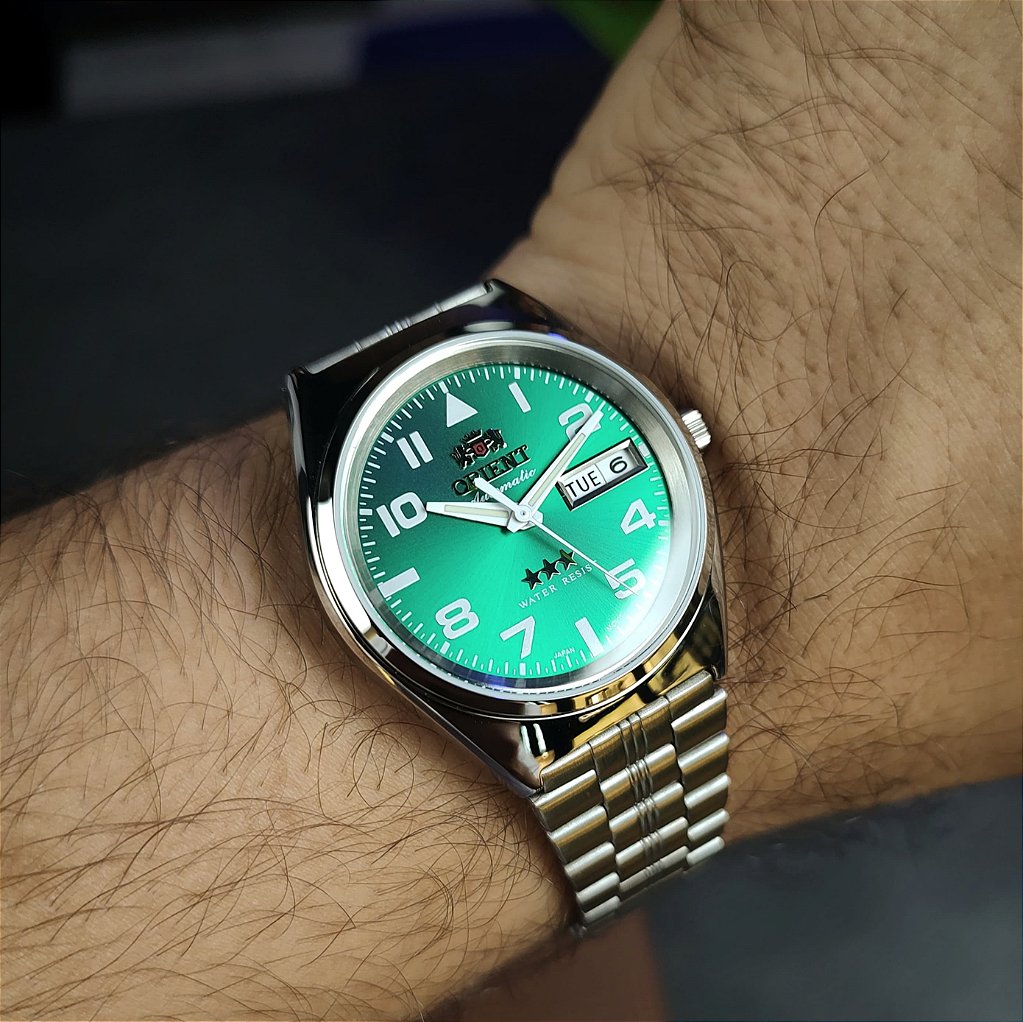 Orient 3 Stars 469SS083F E2SX Verde Automático - Relojoaria Impala