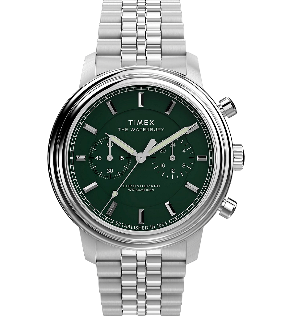 トゥデイ　(No.2327) Timex Waterbury Metropolitan TW2Y23600 com Cronógrafo Pulseira de